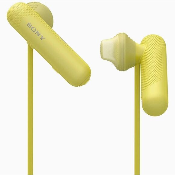🩵NIB Sony Yellow WI-SP500 Extra Bass Bluetooth Wireless Sports Earbuds - Picture 1 of 12